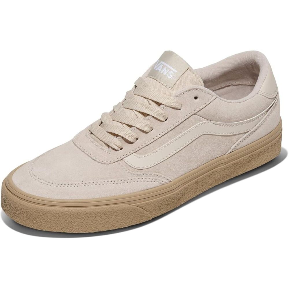 Men's Crepe Oatmeal Closed Toe Lace-up Rubber Sole Slip Resistant Sneakers